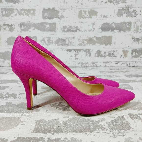 BCBGeneration Magenta BarbieCore Pink Slip On Evening Pump Heels O810 - Picture 5 of 14